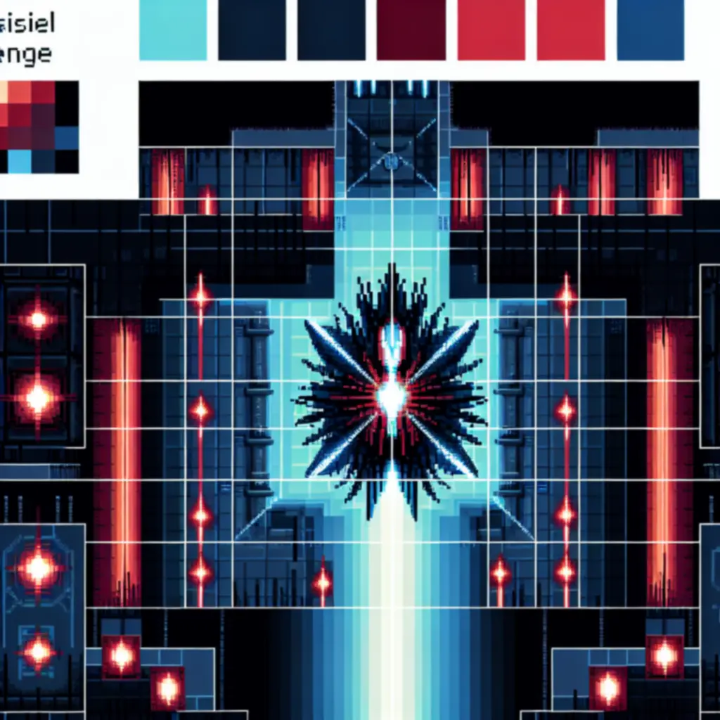 Arena bossa z wyraźnie zaznaczonymi strefami zagrożenia